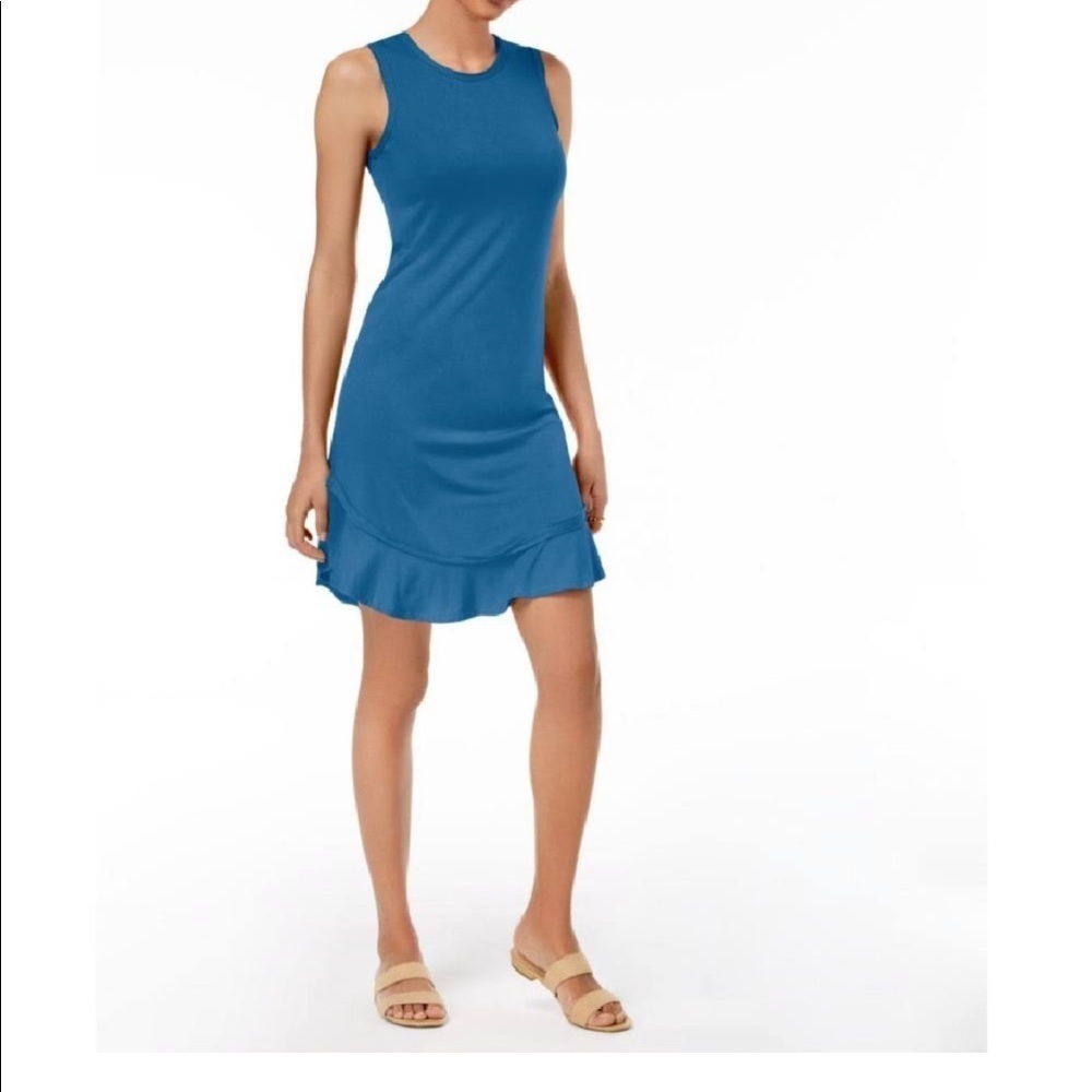 Ruffle Hem Sleeveless Sun Dress